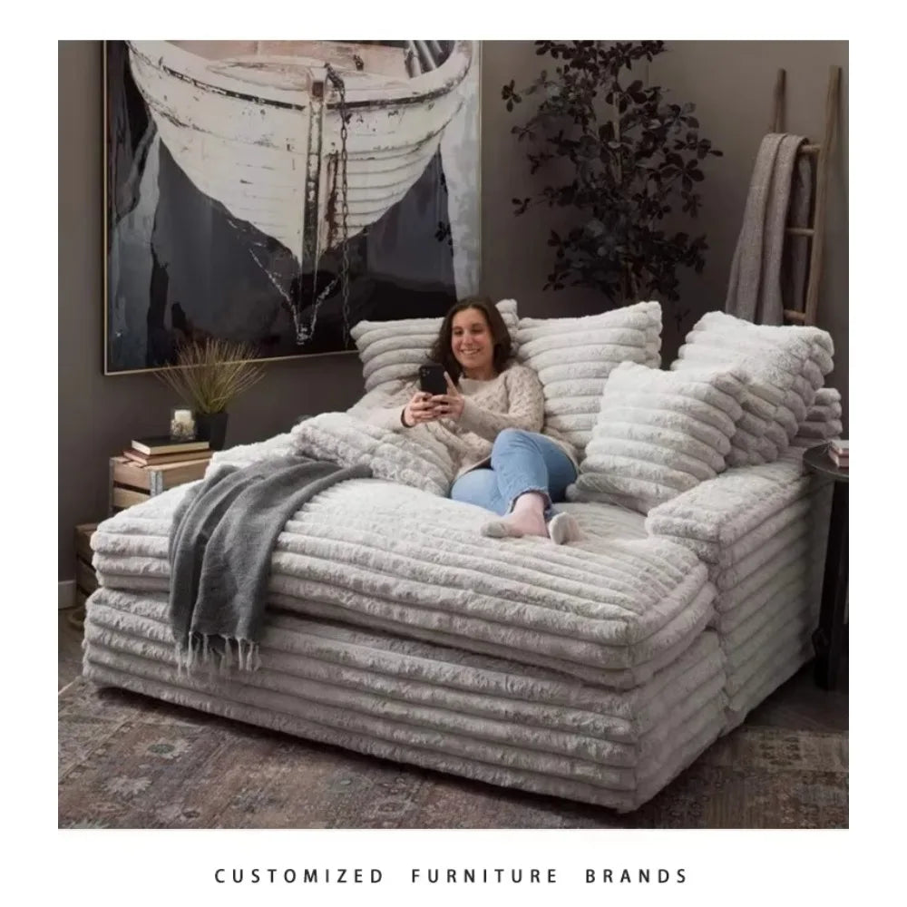 Luxury Compressed Memory Foam Sofa Set Chenier Fabric Sofa Apartment Hotel Villa Vacuum Packaging Convenient Life