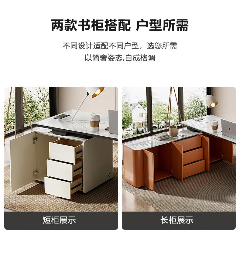 Italian minimalist rock slab office table study table Computer desk Room desks office desks and workstations studio desk