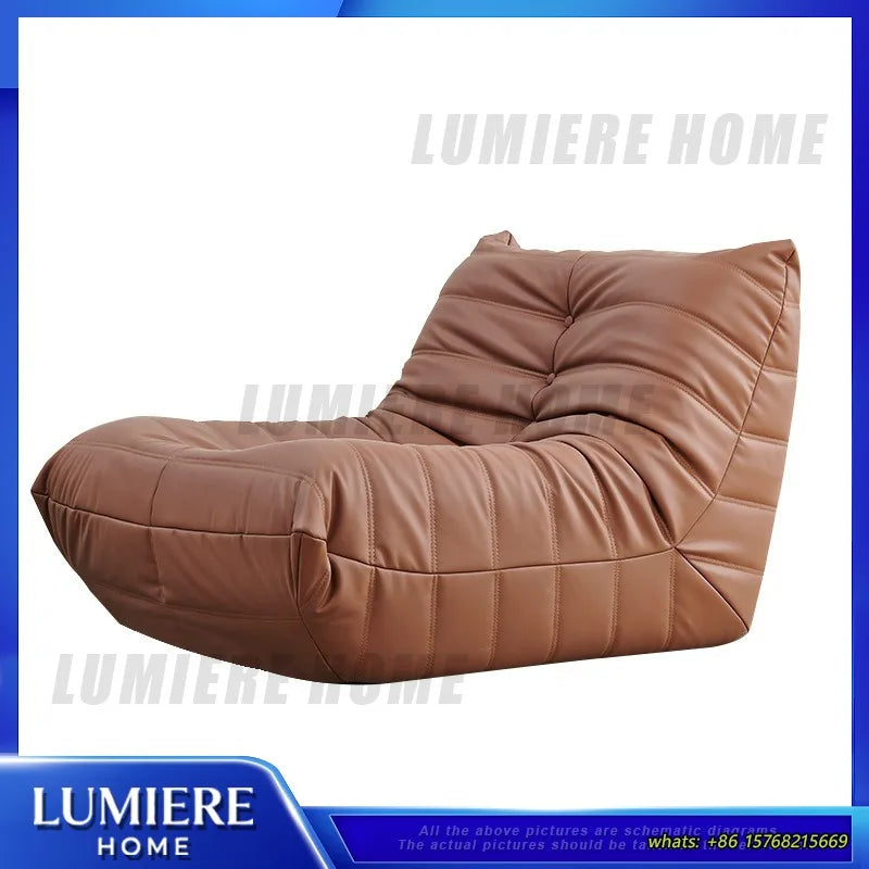 Bean Bag Sofa Single Person Lazy Couch Luxury Creative Designer Lounge Chair for Living Room Bedroom Caterpillar Style Soft