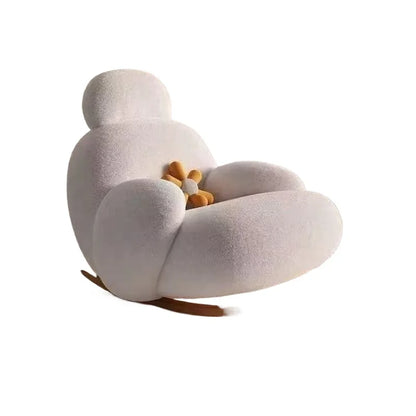 Big white Internet celebrity rocking chair lazy sofa single rocking cream living room lazy chair simple balcony bedroom