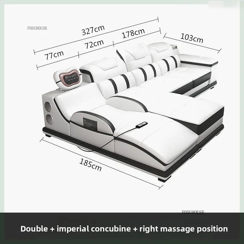 Modern Artificial Leather Living Room Sofa Combination Luxury Chaise Longue High-end Sofas Living Room Furniture