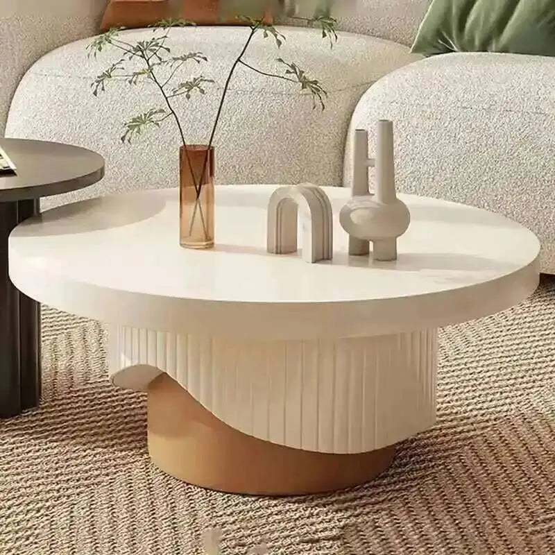 Table basse ronde de luxe, esthétique moderne, pour salon, table basse unique, glamour, minimaliste, meubles
