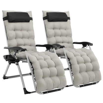 Infinity Zero Gravity Chair with Pad, Patio Chairs with Pillow and Utility Tray Adjustable Folding Recliner for Deck,Patio,Beach