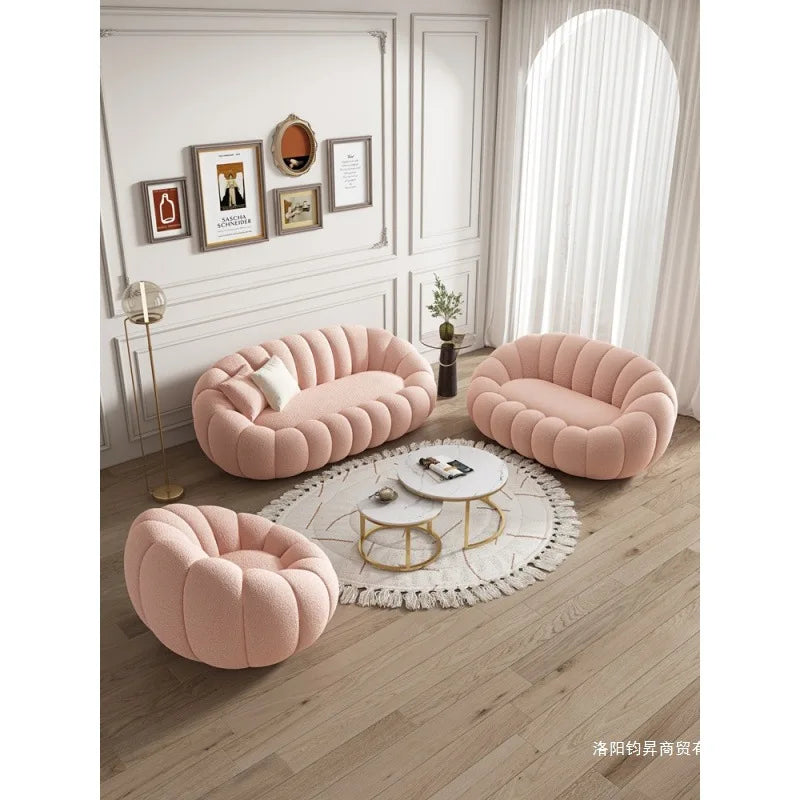 Internet celebrity lazy pumpkin sofa lamb wool tatami single balcony leisure chair rotatable family bedroom chair