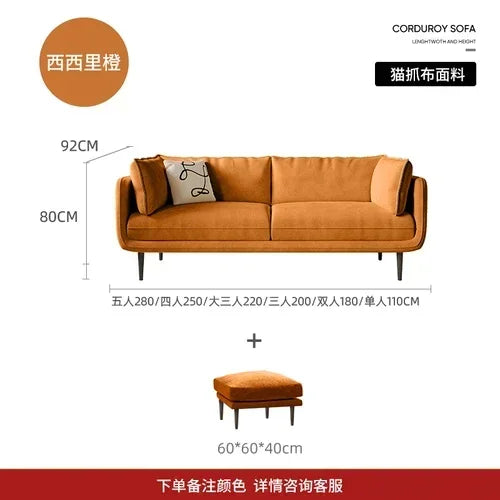 Latex Vintage Cat Scratch Cloth Fabric Sofa Small Apartment Living Room Removable and Washable Complete Set
