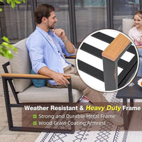 PatioLix Furniture Set, 4 Pieces Outdoor Patio Furniture with Coffee Table Set, Metal Patio Conversation Sets with Washable