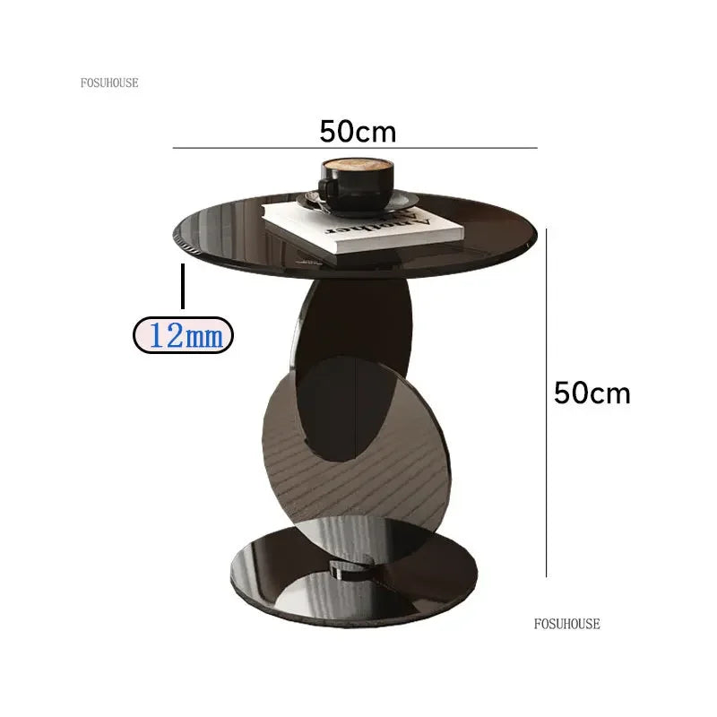 Nordic Light Luxury Coffee Tables Glass Side Table Designer Stainless Steel Corner Table Home Furniture Living Room Coffee Table