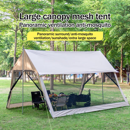 210D Outdoor 6-10p family camping anti-mosquito large canopy Portable folding tent sun protection waterproof beach park pergola