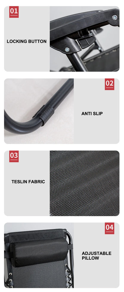 Adjustable Foldable Outdoor Indoor Leisure Reclining Relax Folding Beach Mesh Lounge Recliner zero Gravity Chair