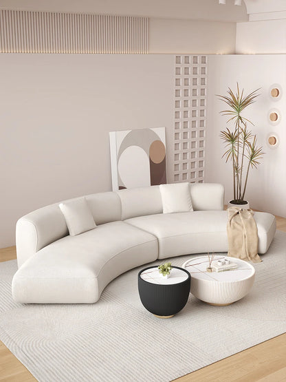 Simple cream style semicircular curved sofa Nordic modern small apartment living room