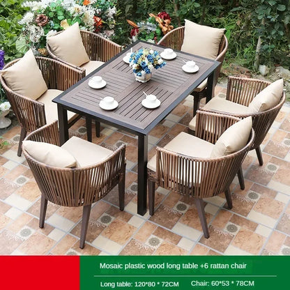 Rattan Garden Table and Chair Balcony Outdoor Furniture Sets Outdoor Leisure Rattan Table and Chair Garden Furniture Sets Q