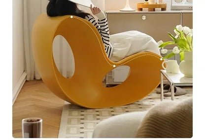 Modern Voido Design Rocking PE Plastic Lounge  Chair Rotational-molded Polyethylene  Lazy Sofa Chair Ins Post-modern Homestay
