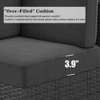 PatioLix 8 Piece Patio Furniture with 44"Propane Gas Fire Pit Table. Outdoor Sectional Conversation Set Wicker Rattan Sofa