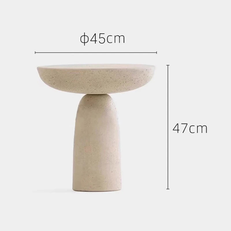 Small Apartment Stone Round Side Tables Wabi-sabi Style Cement Coffee Tables Designer Medieval Style Tea Table Home Furniture