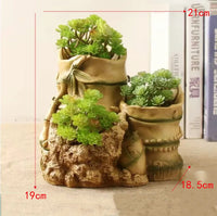American Broken Root Shape Succulent Resin Flower Pot Outdoor Balcony Furnishing Crafts Garden Villa Vase Ornaments Decoration