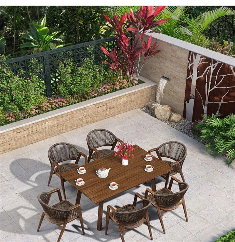 Waterproof and Sun-proof Garden Outdoor Chairs Leisure Outdoor Furniture Aluminum Alloy Chair Modern Patio Balcony Table Chairs