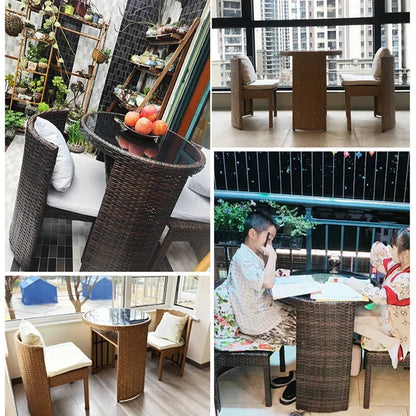 Nordic Outdoor Furniture Rattan Garden Furniture Sets Minimalist Dining Table Chair Set Courtyard Balcony Table and Chair Set XX