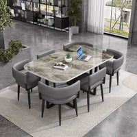 Minimalist   Marble Top Dinning Table 6 Seater Modern Restaurant Home Dining Room And Chairs Sets