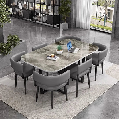 Minimalist   Marble Top Dinning Table 6 Seater Modern Restaurant Home Dining Room And Chairs Sets
