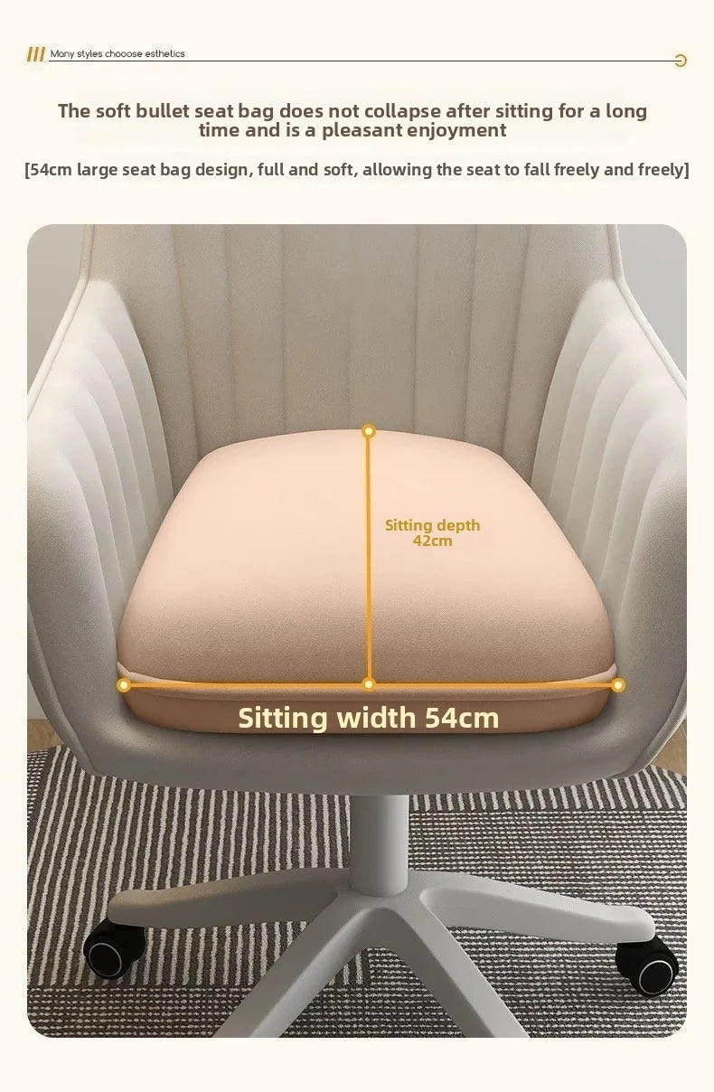 2026 hot sell Rotatable lifting comfortable computer chair, home bedroom flannel dressing chair