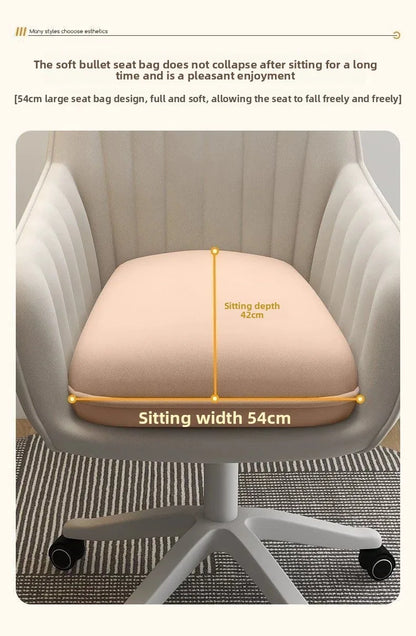 2026 hot sell Rotatable lifting comfortable computer chair, home bedroom flannel dressing chair