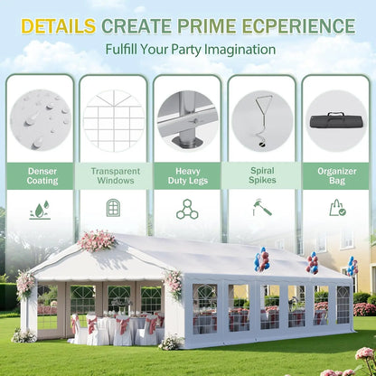 20x40 FT Party Tent Canopy, Heavy Duty Large Waterproof Event Tent, Custom