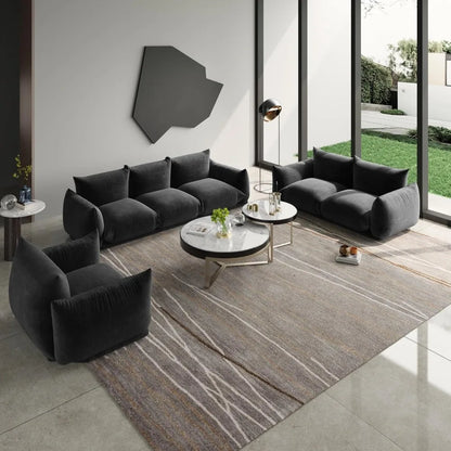 modular sectional couch, 77.16in convertible couch, lovesofa chenille yarn 2 seat modern living room sofa set
