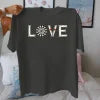 LOVE with dartboard and darts  pure cotton women's Tshirt comfort fit