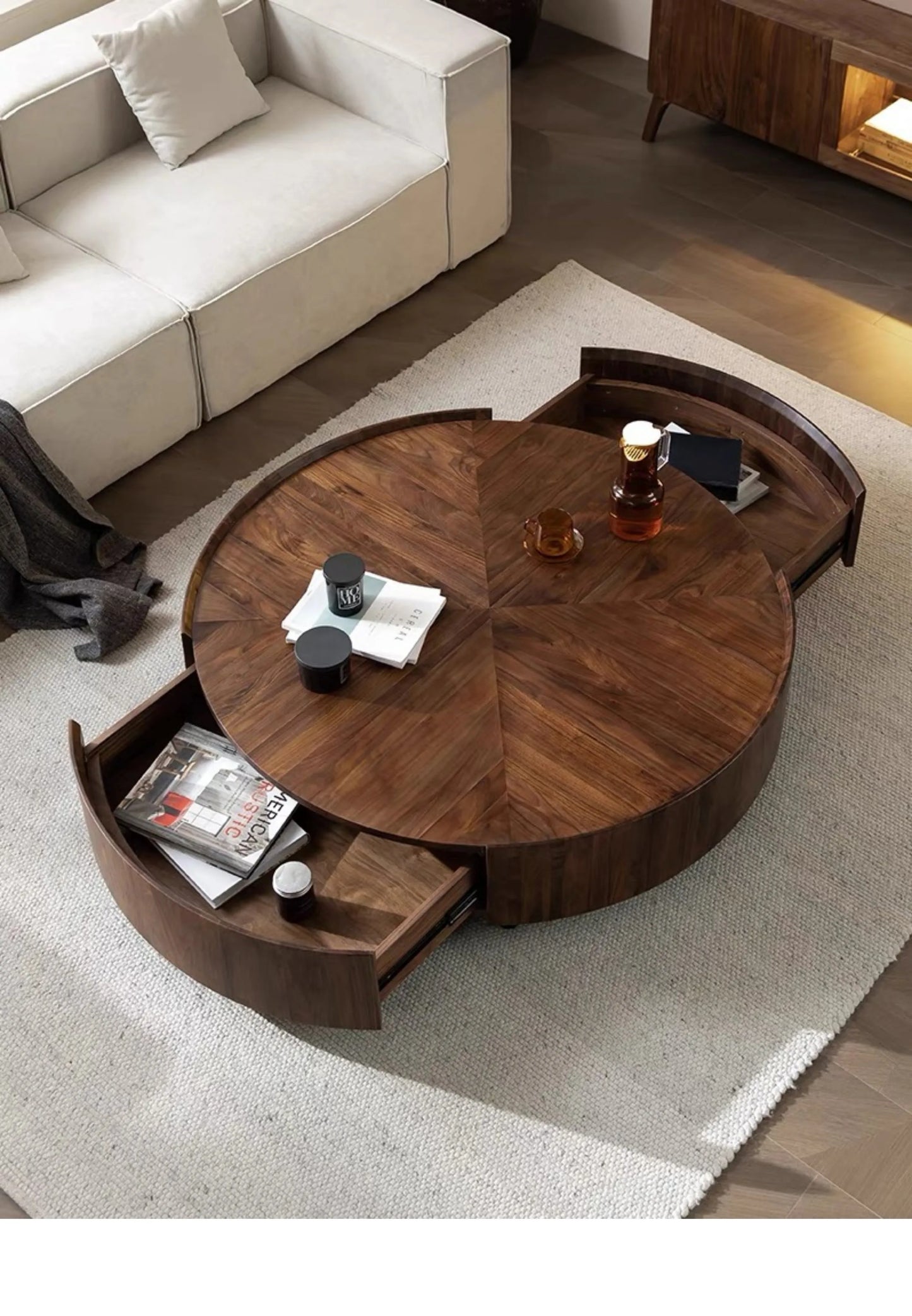 Nordic Solid Wood Coffee Table Modern Simple Originality Round Coffee Table Sofa Side Living Room Home Furniture Salontafel FYCT