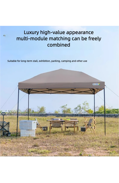 Outdoor pop-up canopy Gazebo Tent beach camping instant canopy 10x10 feet (khaki color) Convenient to carry withWith tugboat bag