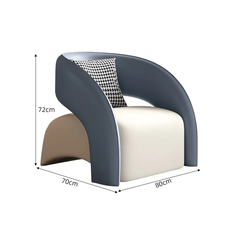 Italian light luxury leather sofa combination modern simple living room reception negotiation table and chair combination