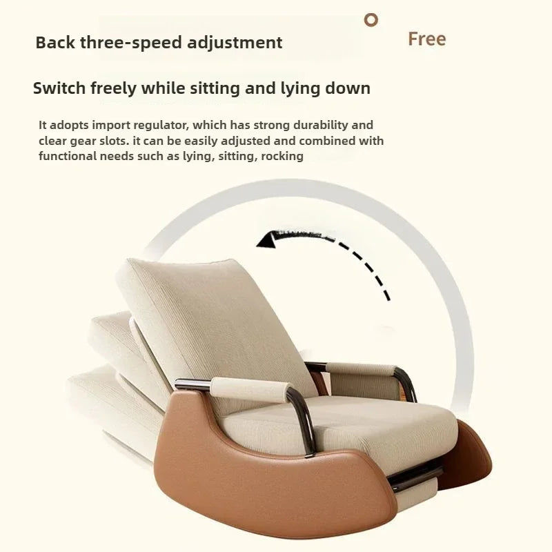 Reclining Lunch Break Folding Lazy Sofa Chair Adults Can Sit Reclining Office Nap Chair Balcony Household Rocking Chair