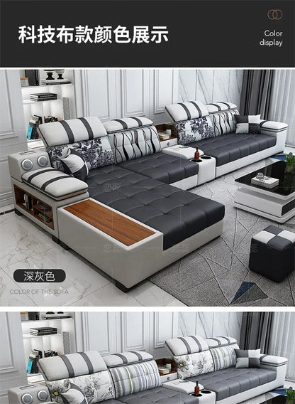 Luxury Technology Cloth Sofa Living Room Furniture Modern Cloakroom Bedroom Sofa Combination Nordic Apartment Sofa Set
