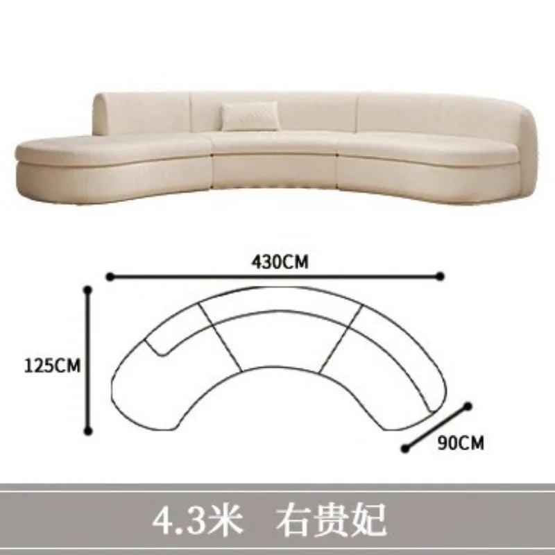 Curved sofa living room, light luxury, modern Internet celebrity hotel, beauty salon, lobby lounge area, reception of guests