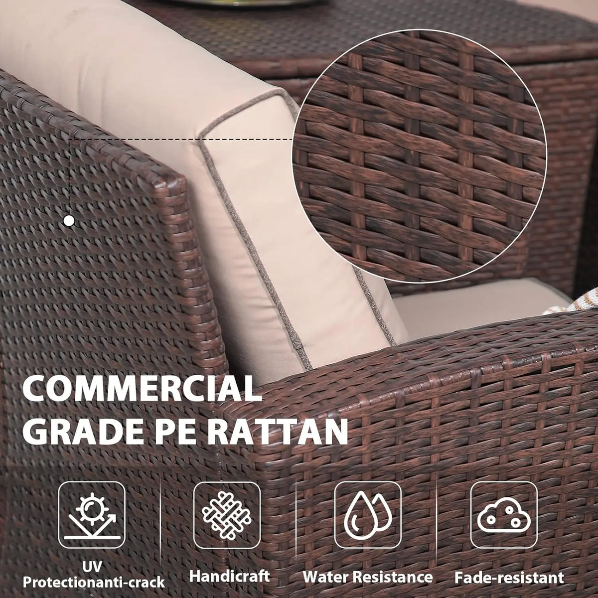 Cheap Waterproof and Sun-proof High Quality PE Rattan Leisure Sofa Set for Garden Party Resort Hotel