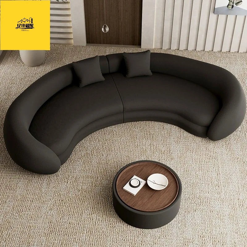 Italian living room small apartment special-shaped designer reception curved sofa