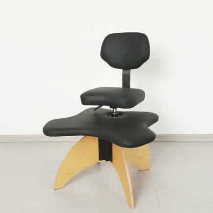 Cross Legged Chair With Backrest Height-Adjustable Stool for Posture Wooden Knee Office Chair Ergonomic Seat Monkey Crouching