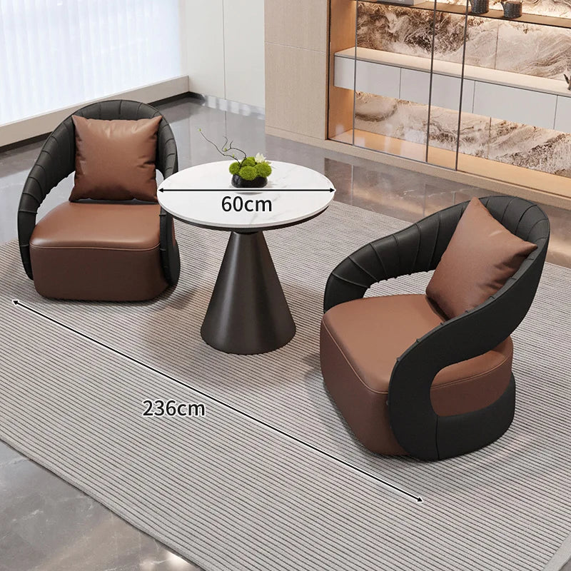 YJQ Business Negotiation Table and Chair Set for Sales Office, Hotel Lobby Reception, Guest Reception, and Rest Area Sofa