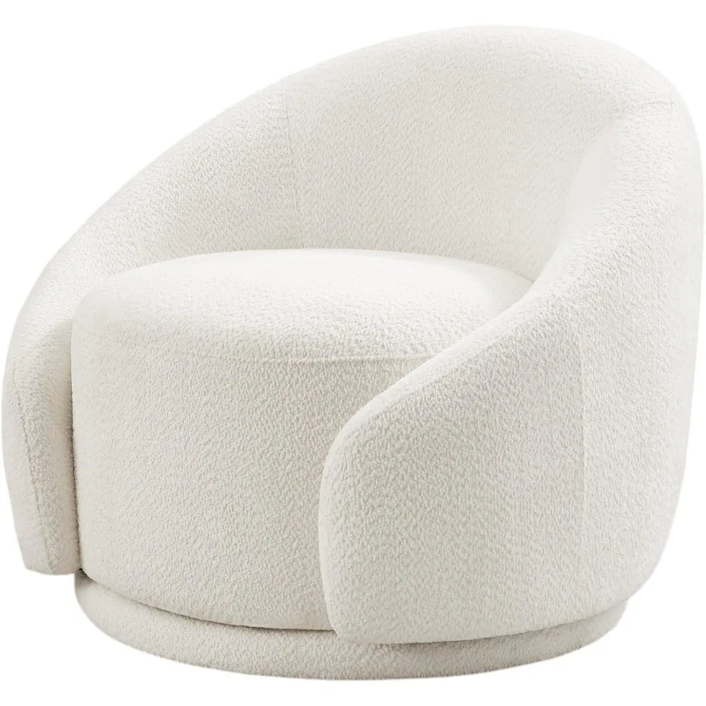 Sherpa Fabric Swivel Barrel Chair with Armrests, Comfortable Seating for Bedrooms, Living Rooms, and Apartments