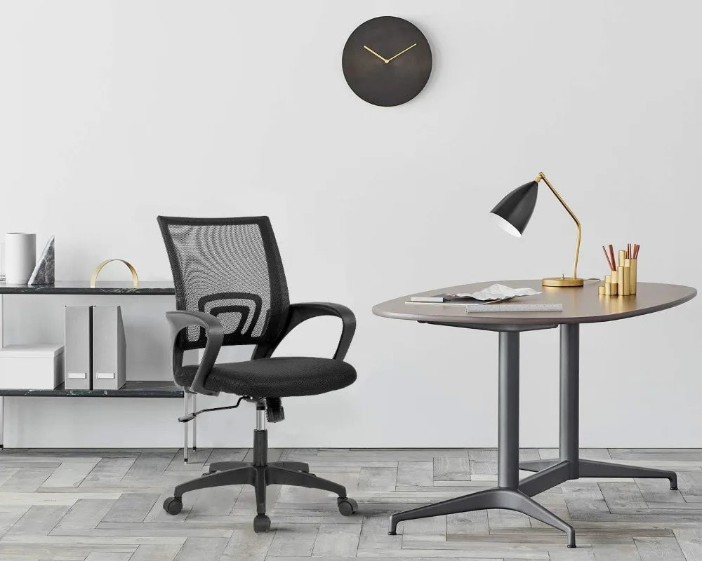 Ergonomic Mesh Office Chair with Lumbar Support, Adjustable Height and Armrests, Comfortable for Home Office Use