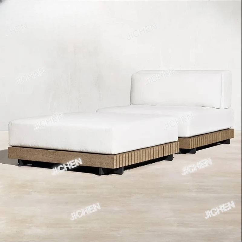 HG Hotel Outdoor Furniture Deluxe Teak Outdoor Sofa Hotel Garden Set Modern Villa Terrace Furniture Combination Outdoor Sofa