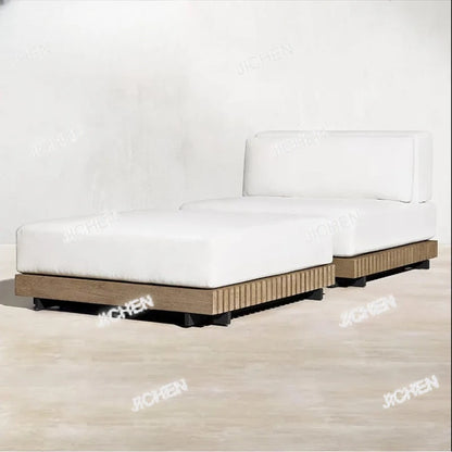 HG Hotel Outdoor Furniture Deluxe Teak Outdoor Sofa Hotel Garden Set Modern Villa Terrace Furniture Combination Outdoor Sofa