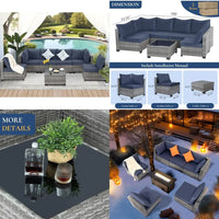 all-weather modular outdoor sectional wicker sofa set with thick cushions for patio conversation area