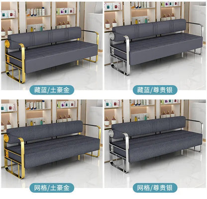 Furniture Barber Shop Sofa Waiting Salon Special Chair Hair Salon Rest Area Stainless Steel Sofa Chair