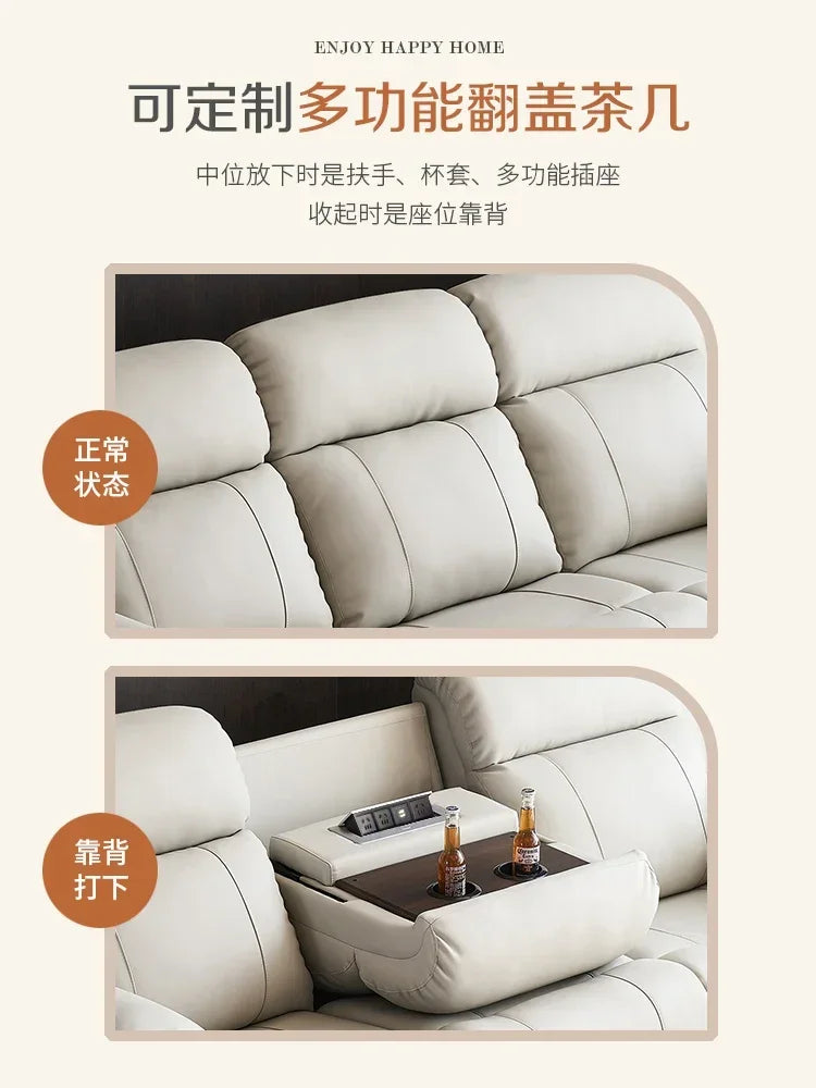 Designer Luxury Modern Sofa Genuine Leather Electric Italian Recliner Sofa Lounge Loveseat Divani Da Soggiorno Home Furniture