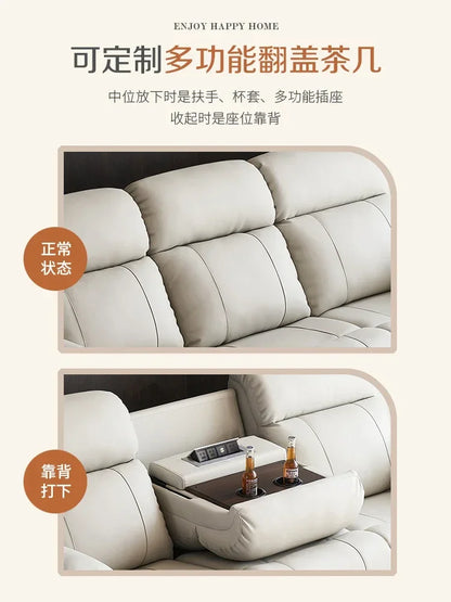 Designer Luxury Modern Sofa Genuine Leather Electric Italian Recliner Sofa Lounge Loveseat Divani Da Soggiorno Home Furniture