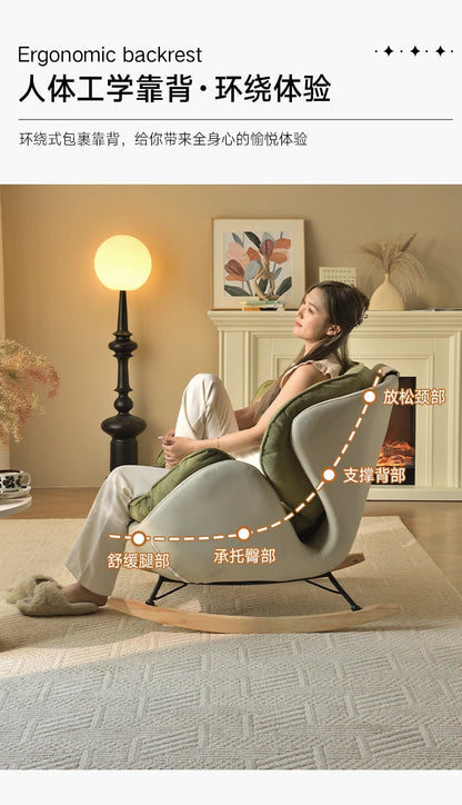 Ergonomic Green Rocking Chairs Living Room Modern Home Furniture Comfortable Meditation Relaxation Muebles Para El Hogar"