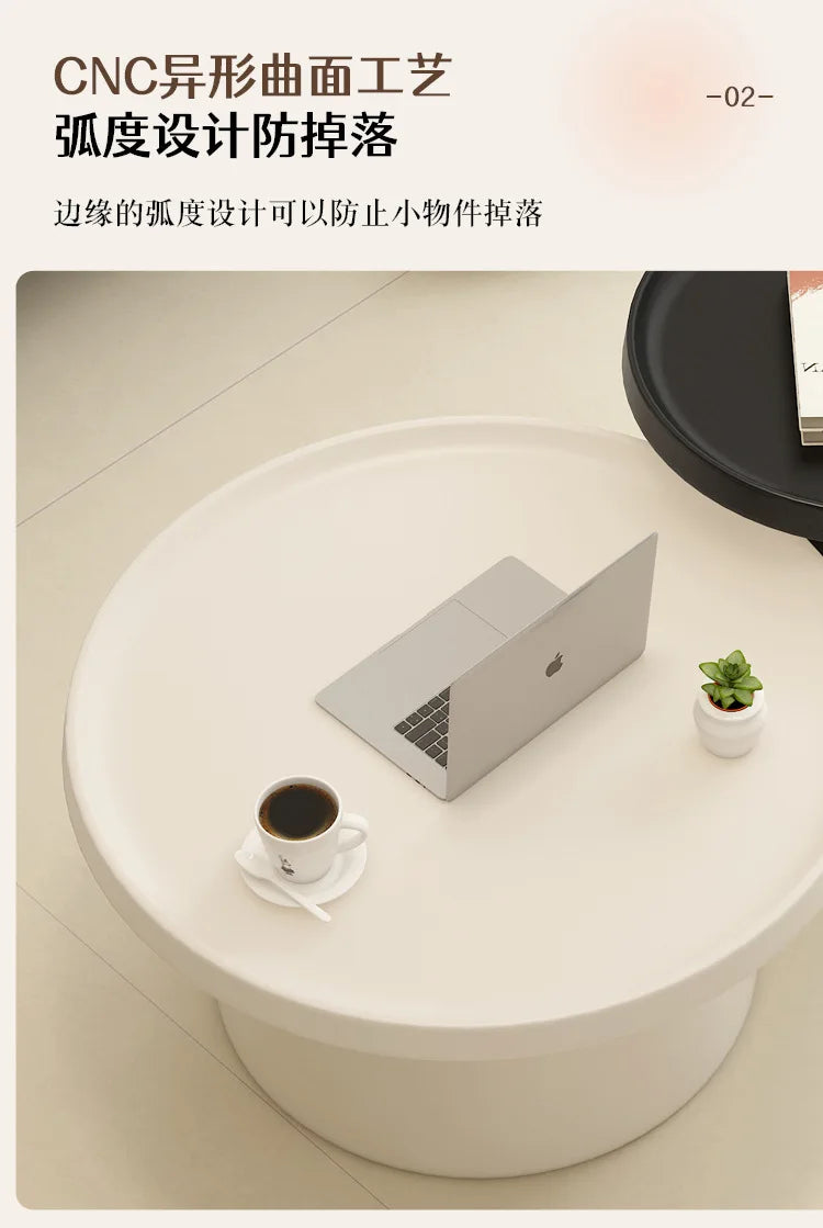 Cream Apartment Nordic Coffee Table Living Room Small Apartment Simple Internet Celebrity Wrought Iron Modern Round Ma
