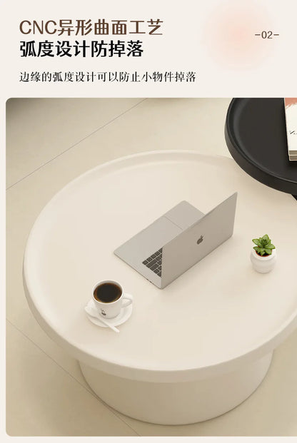 Cream Apartment Nordic Coffee Table Living Room Small Apartment Simple Internet Celebrity Wrought Iron Modern Round Ma