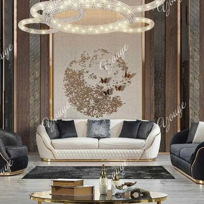 XM European Velvet Sofa Modern Simple Size Apartment Living Room Italian Light Luxury Leather Straight-row Sofa Combination